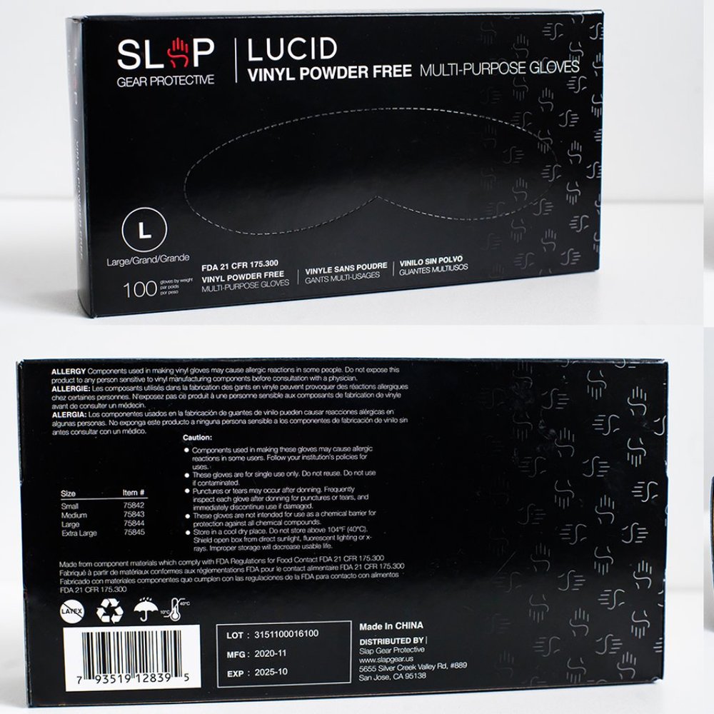 VINYL Powder Free Multi-Purpose Gloves (LUCID)